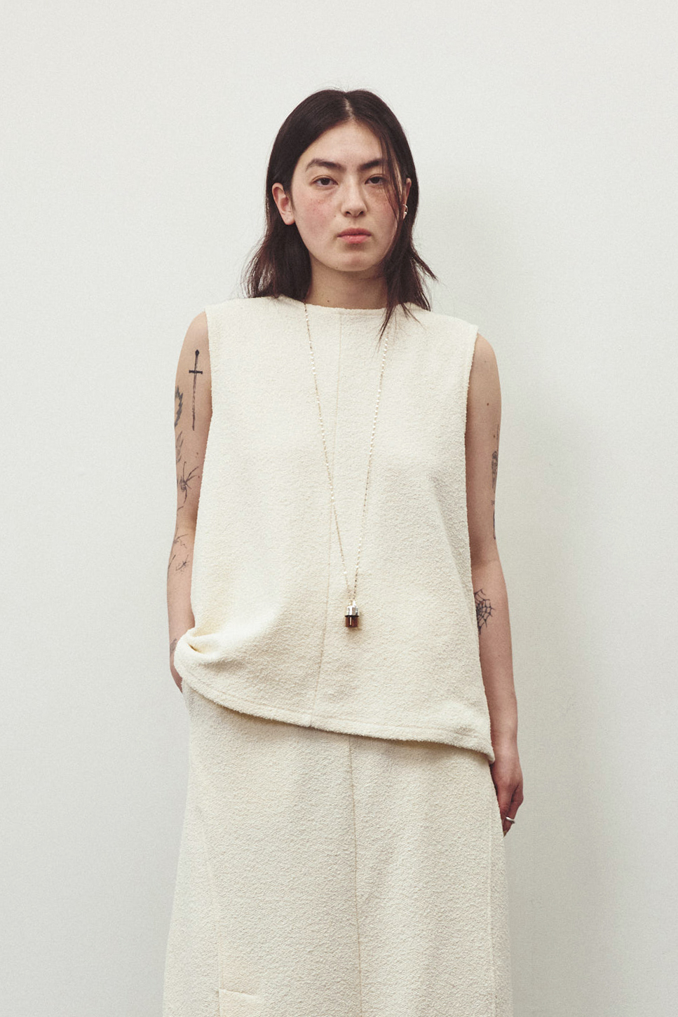 [LIMITED] BOUCLE SLEEVELESS TOP (CREAM)